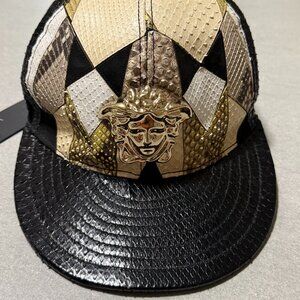 VERSACE GENIUNE PYTHON BASEBALL HAT CAP 6 5/8 SIZE XS MENS/ MED YOUTH